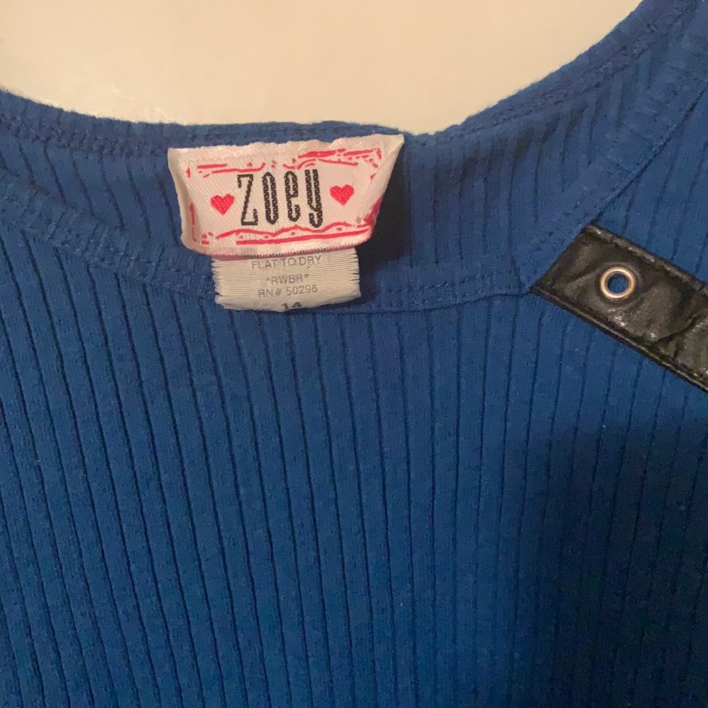 Zoey Blue Ribbed Top! - Picture 4 of 6